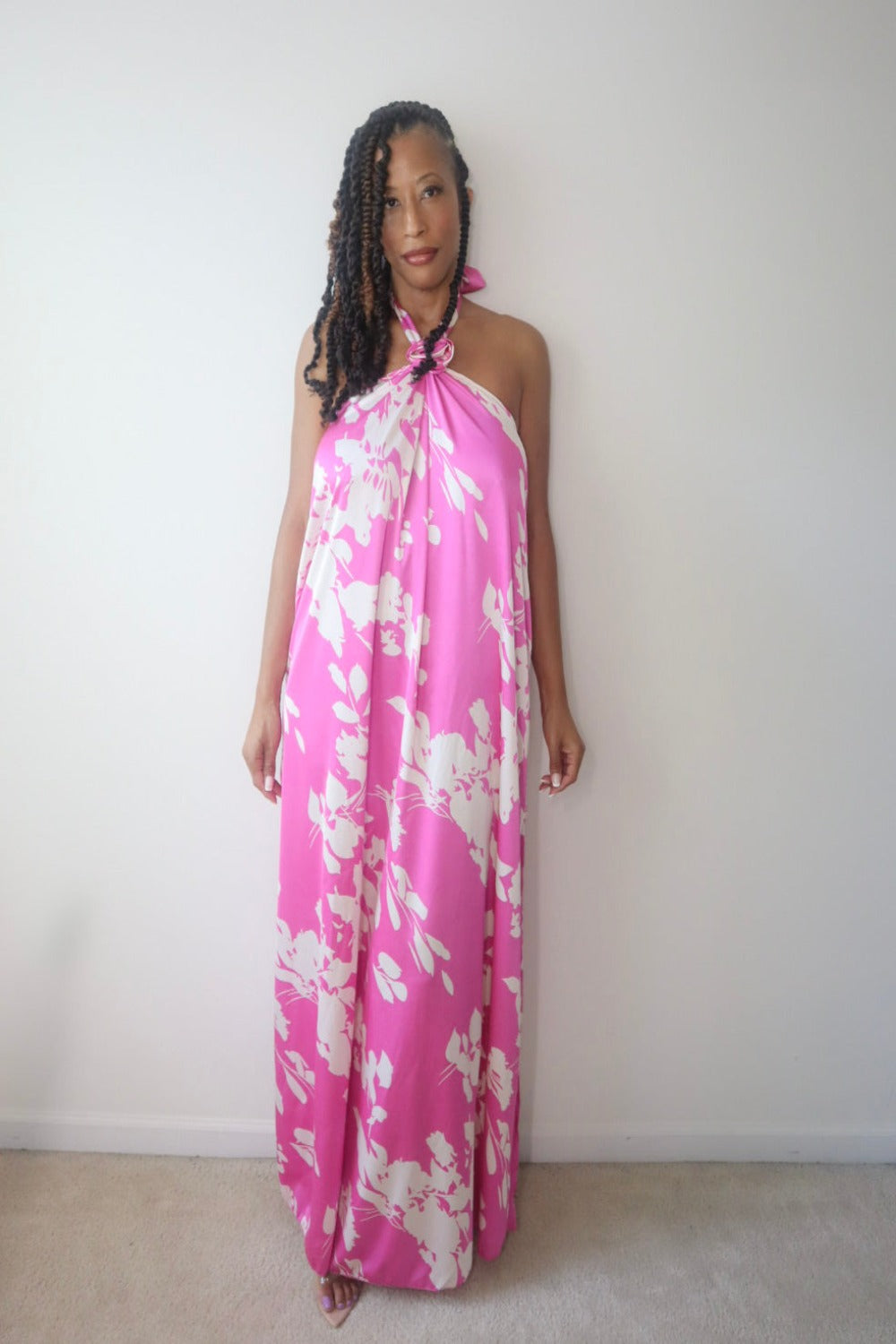 Too Sweet Floral Maxi Halter Dress with Pockets