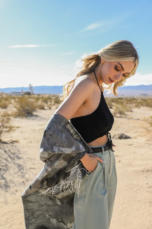 Crossed in LoveLace-Up Halter Knit Bralette