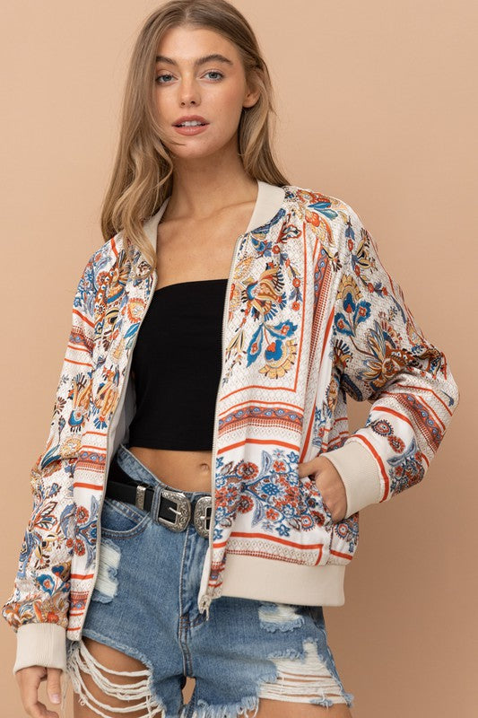 Stake Out Reversible Satin Paisley Bomber Jacket