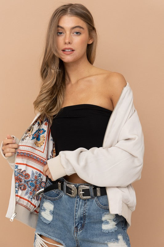 Stake Out Reversible Satin Paisley Bomber Jacket