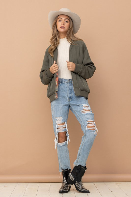 Stake Out Reversible Satin Paisley Bomber Jacket