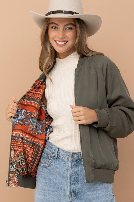Stake Out Reversible Satin Paisley Bomber Jacket