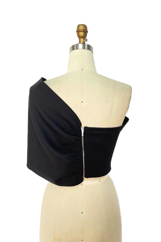 Barbie Girl Asymmetric Bow Crop Top