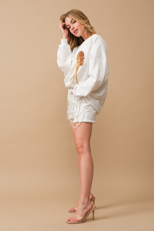 Game Day Sequin Patch Sweatshirt