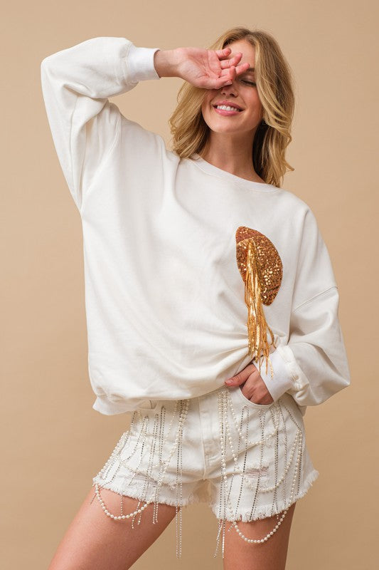 Game Day Sequin Patch Sweatshirt