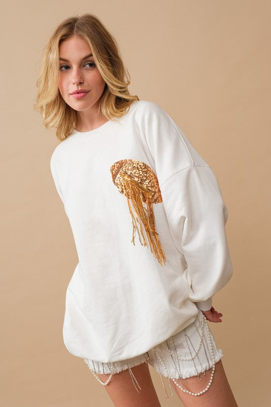Game Day Sequin Patch Sweatshirt