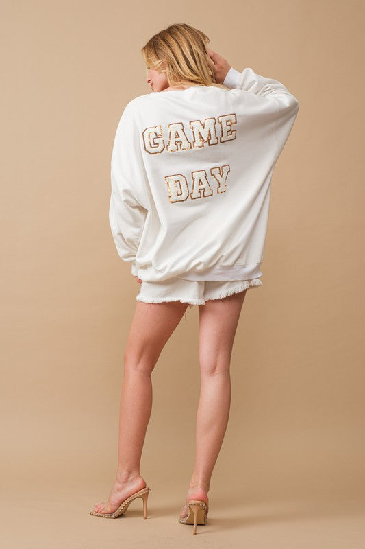Game Day Sequin Patch Sweatshirt