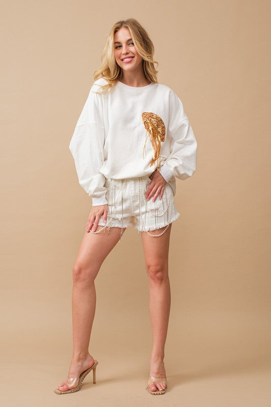 Game Day Sequin Patch Sweatshirt
