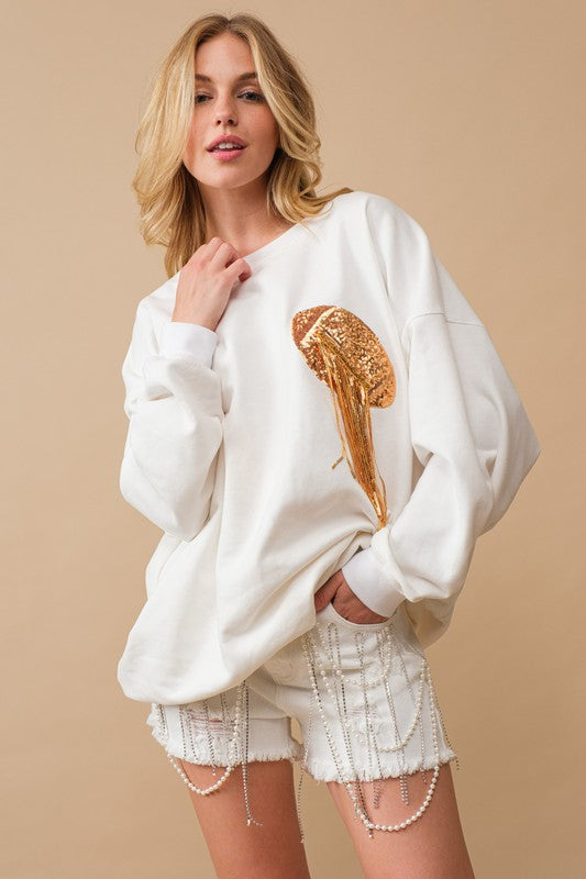 Game Day Sequin Patch Sweatshirt