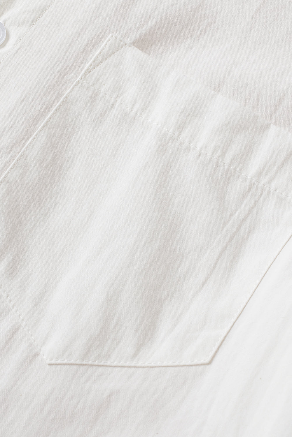 White Solid Color Button Up Puff Sleeve Shirt