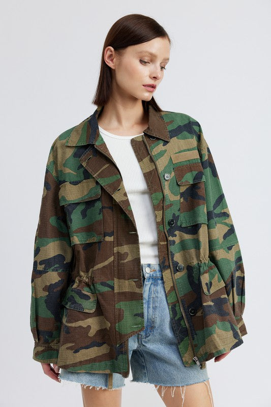 Vibe Out Camo Oversized Jacket