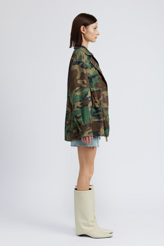 Vibe Out Camo Oversized Jacket