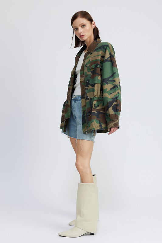 Vibe Out Camo Oversized Jacket