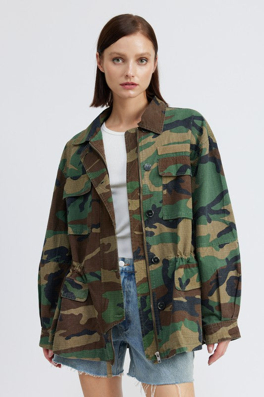 Vibe Out Camo Oversized Jacket
