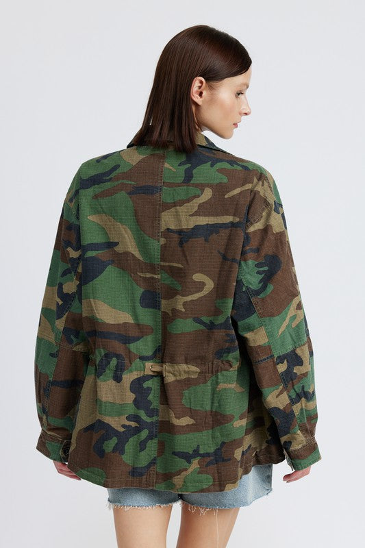 Vibe Out Camo Oversized Jacket