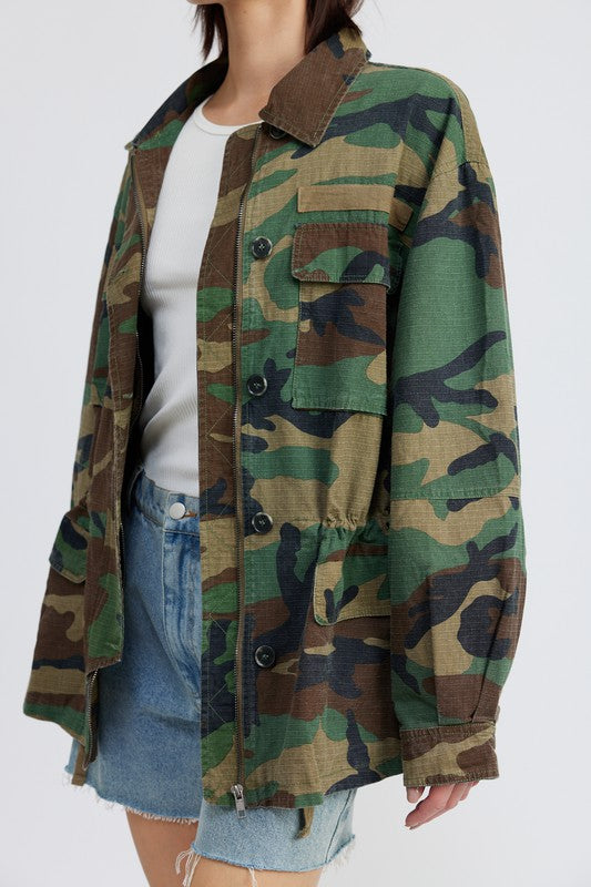 Vibe Out Camo Oversized Jacket
