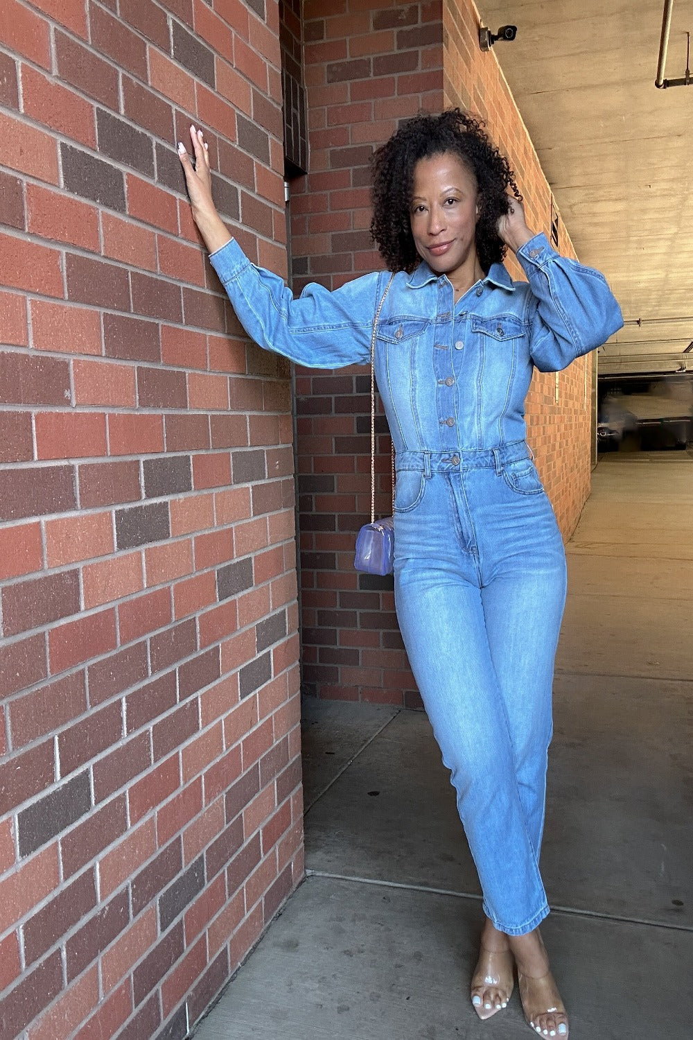 She Plays No Games Denim Jumpsuit