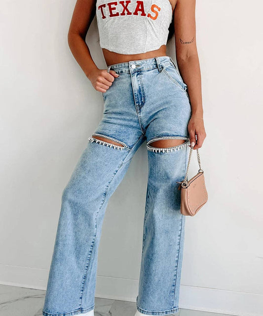 MULTI-POCKET HAND-DRILLED JEANS FOR RUGGED STYLE AND ARTISAN: Black / S