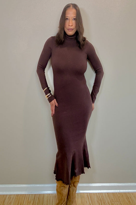 Fall like Me Midi Dress with Back Cutout