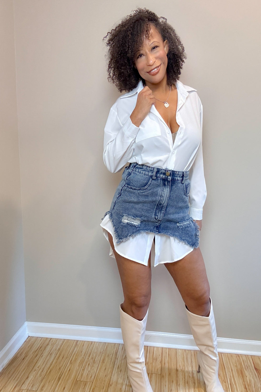 Show Out Mini Skirt Shirt Dress