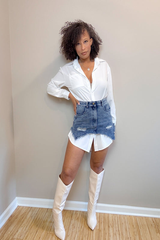 Show Out Mini Skirt Shirt Dress