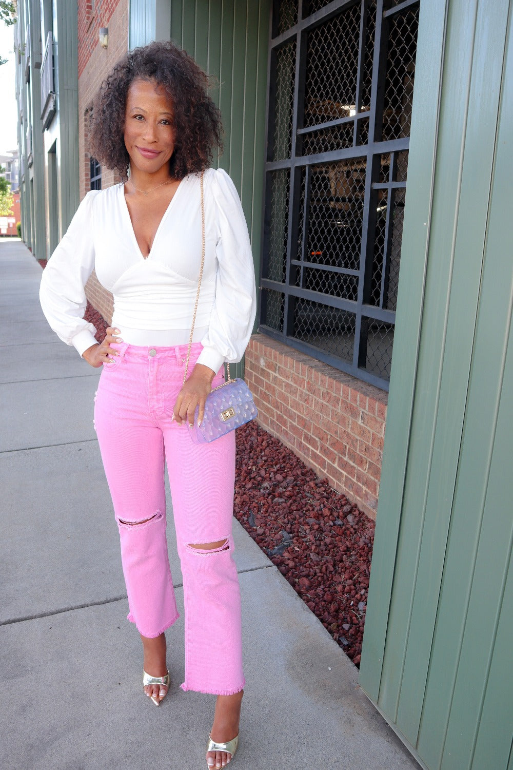 Pink Heist Mid-Rise Slim Straight Jeans