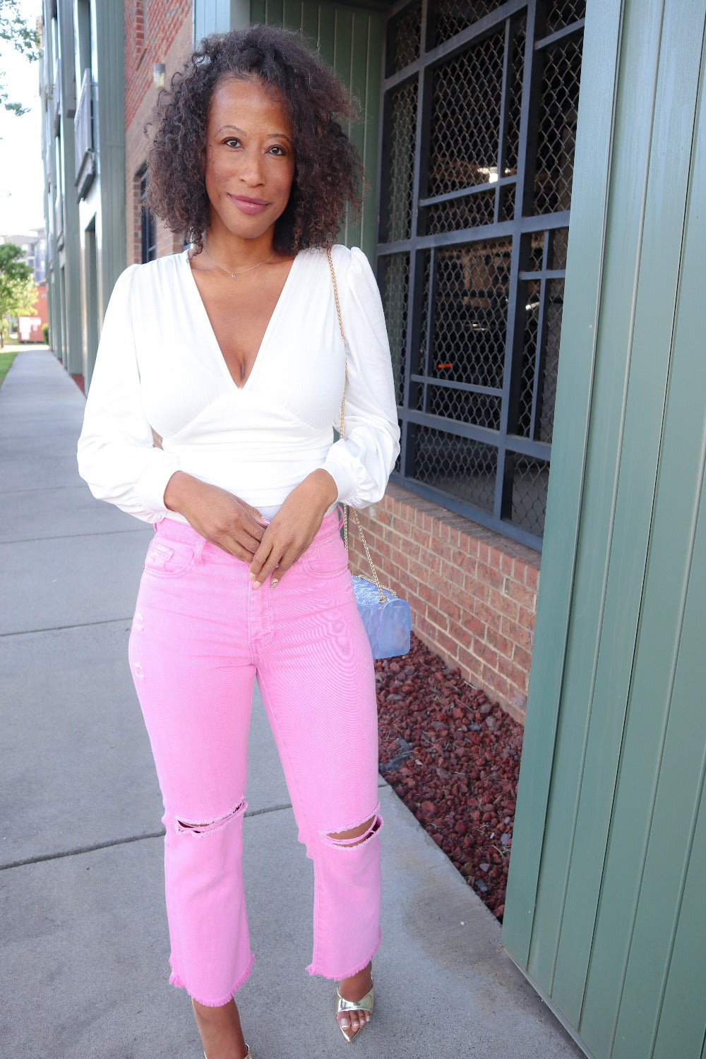Pink Heist Mid-Rise Slim Straight Jeans