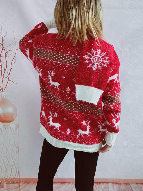 Christmas Element Round Neck Knit Set