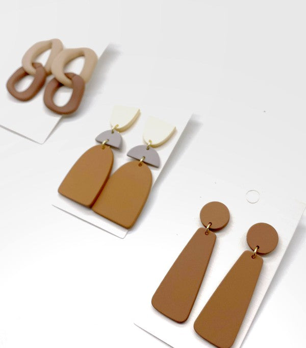 Foxy Brown Long Drop Acrylic Earrings