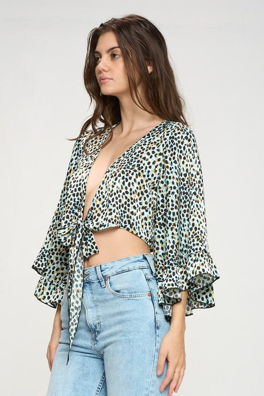 Wild Side Ruffle Crop Cardigan