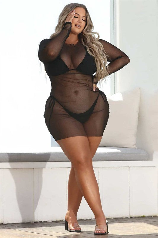 Vanessa 2 Piece Swimsuit & Mesh Cover Up Set