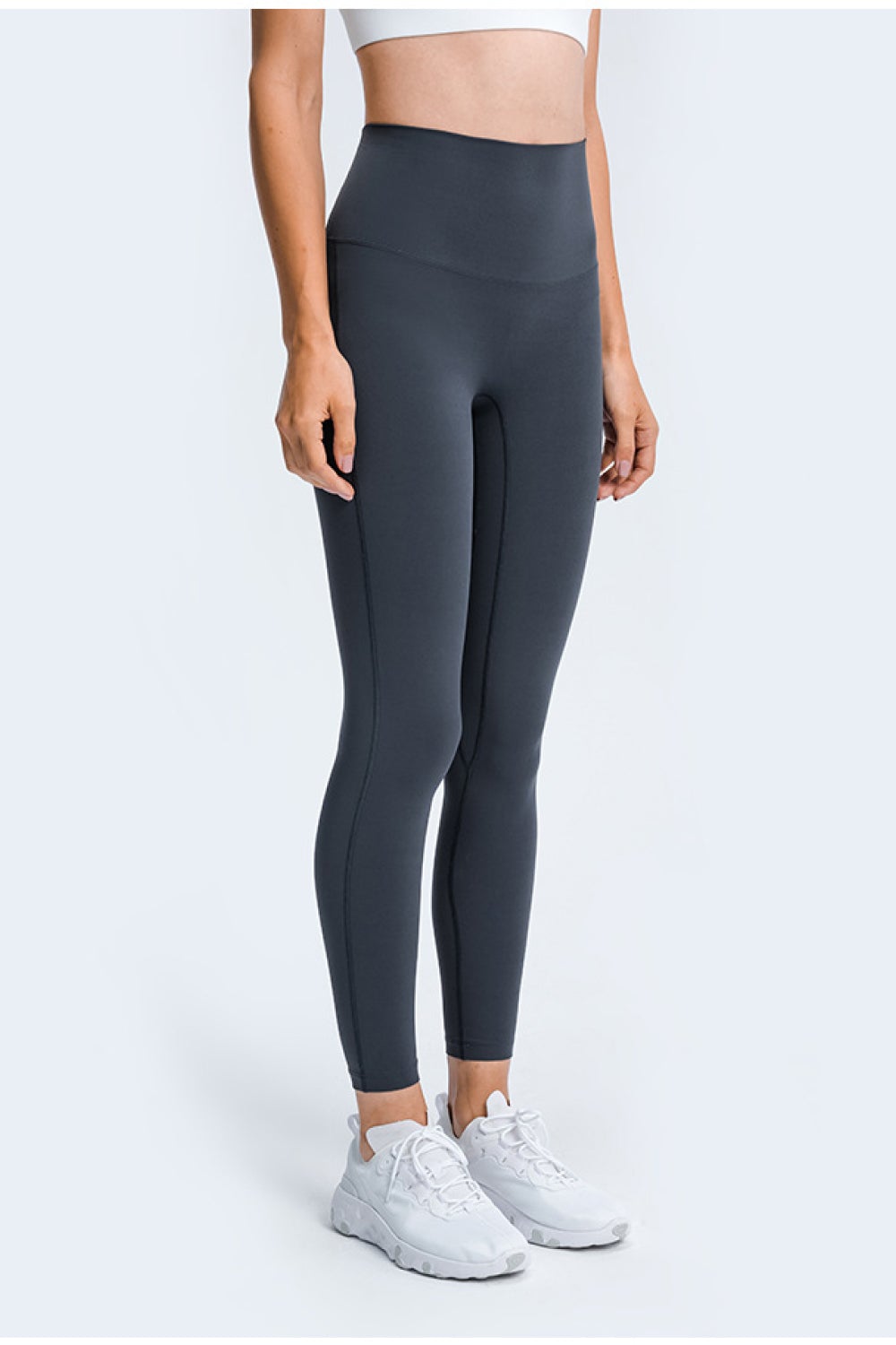 High Rise Ankle-Length Yoga Leggings Trendsi Dark Gray 4
