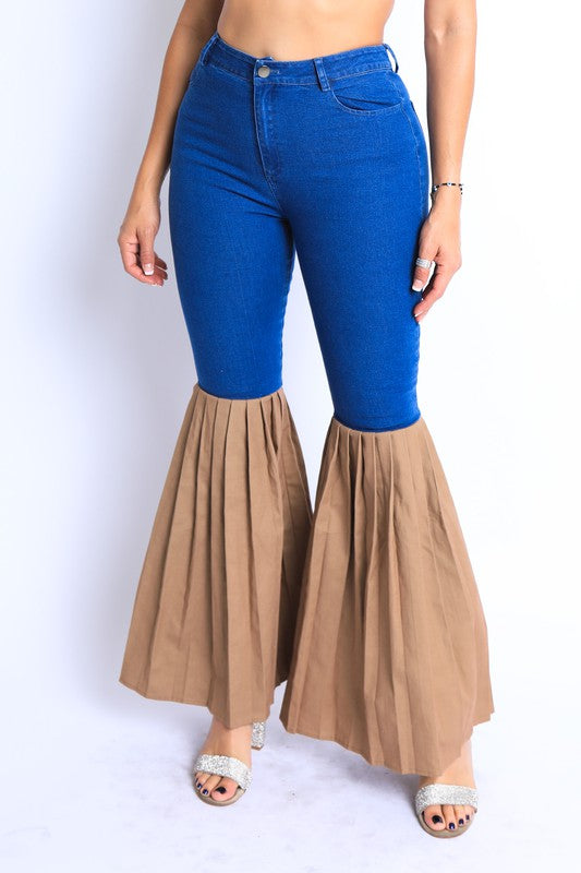 Candace Pleated Denim Pants