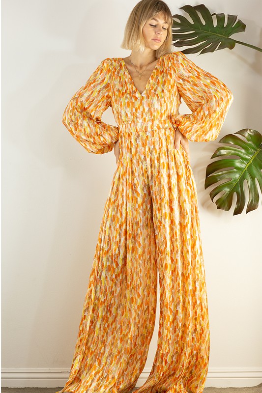 Graceful Back Open Wide Pants Jumpsuits