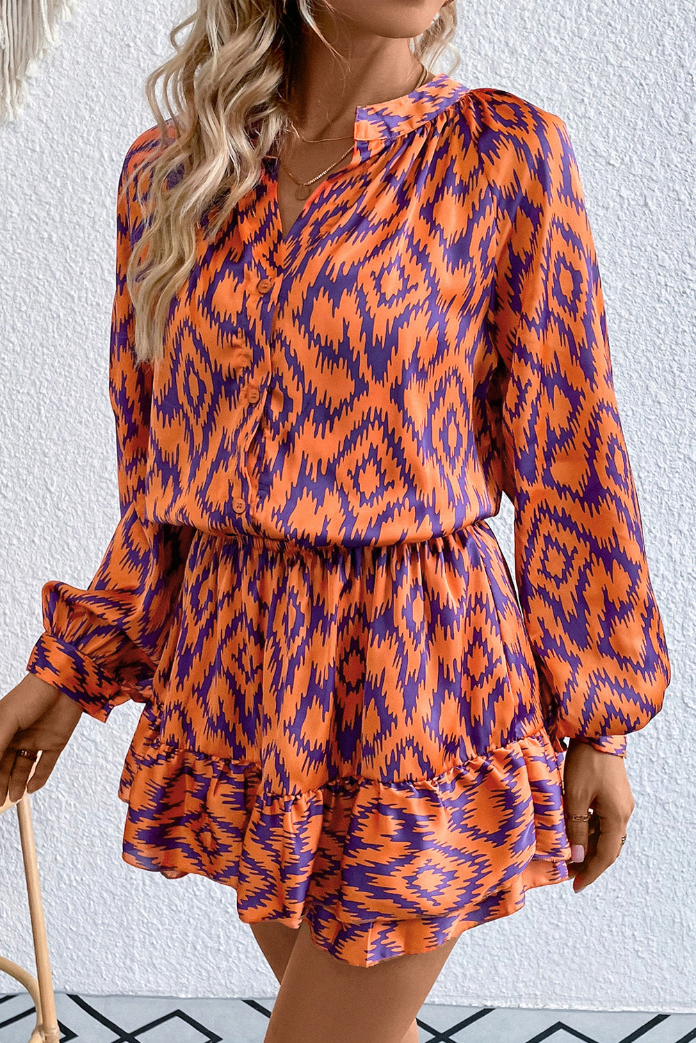Autumn Babe Geo Print Romper