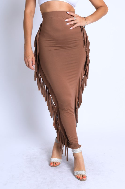 Fringed Out Maxi Skirt