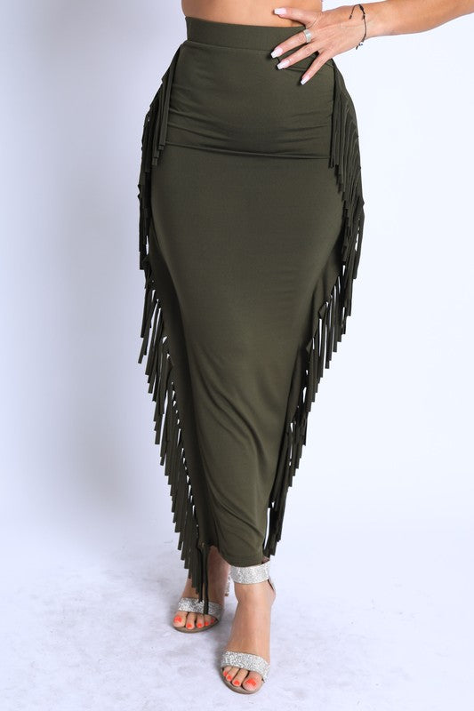 Fringed Out Maxi Skirt