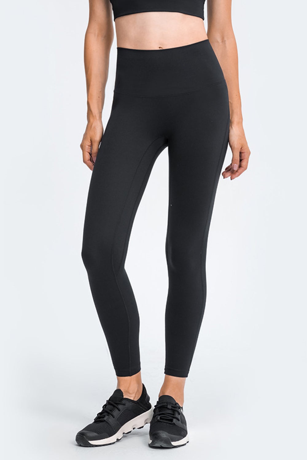 High Rise Ankle-Length Yoga Leggings Trendsi Black 4