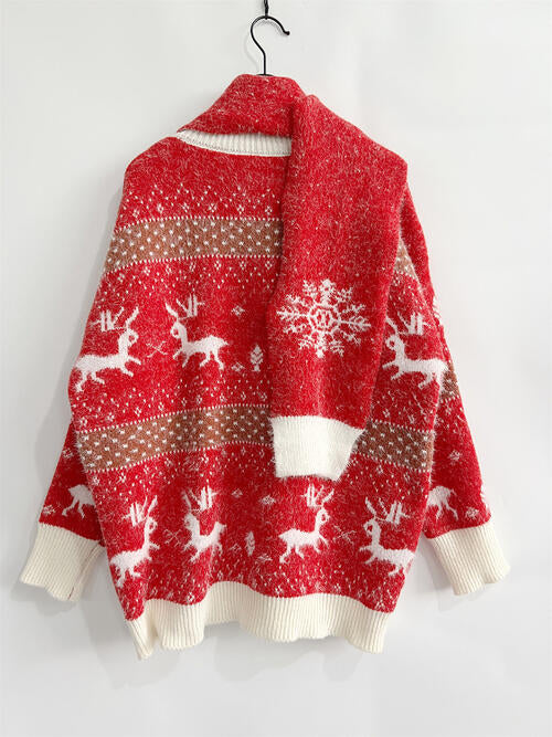 Christmas Element Round Neck Knit Set