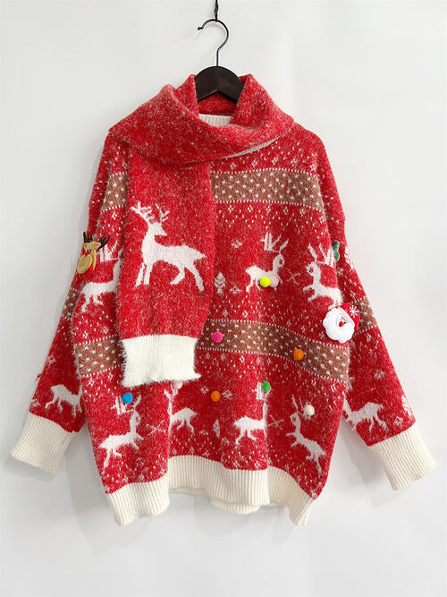Christmas Element Round Neck Knit Set