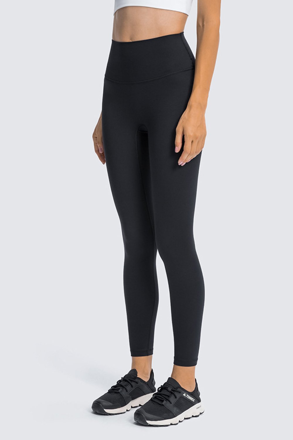 High Rise Ankle Length Yoga Leggings Trendsi Black 4