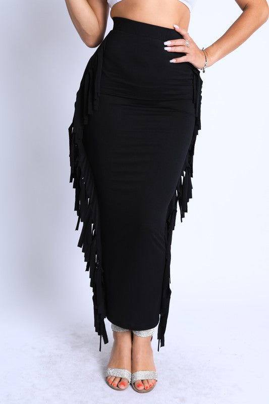 Fringed Out Maxi Skirt