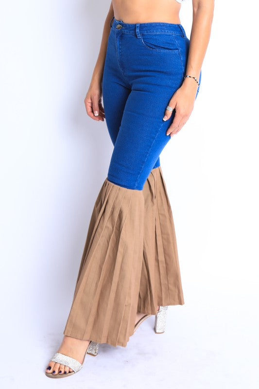 Candace Pleated Denim Pants