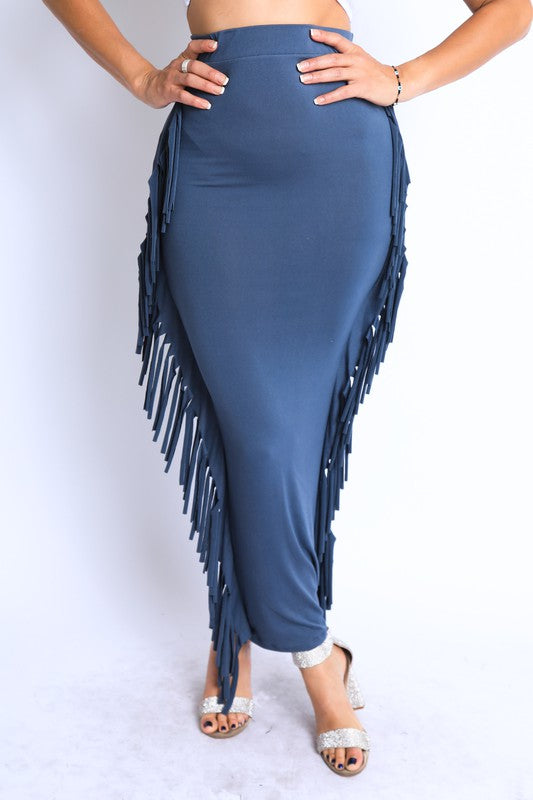 Fringed Out Maxi Skirt