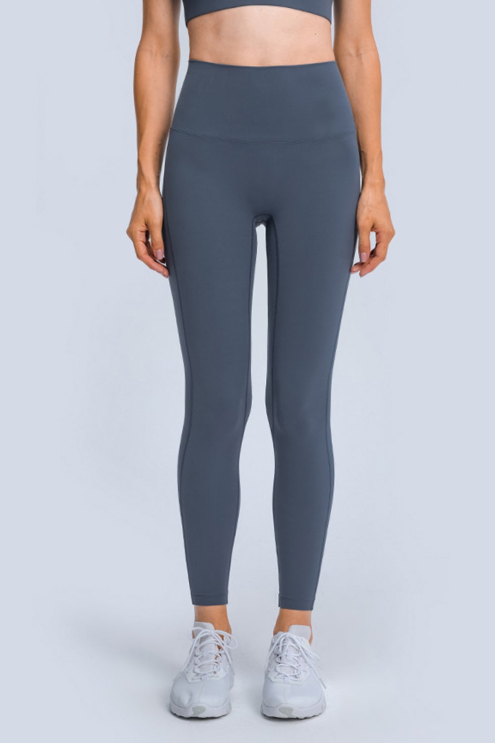 High Rise Ankle-Length Yoga Leggings Trendsi Navy 4