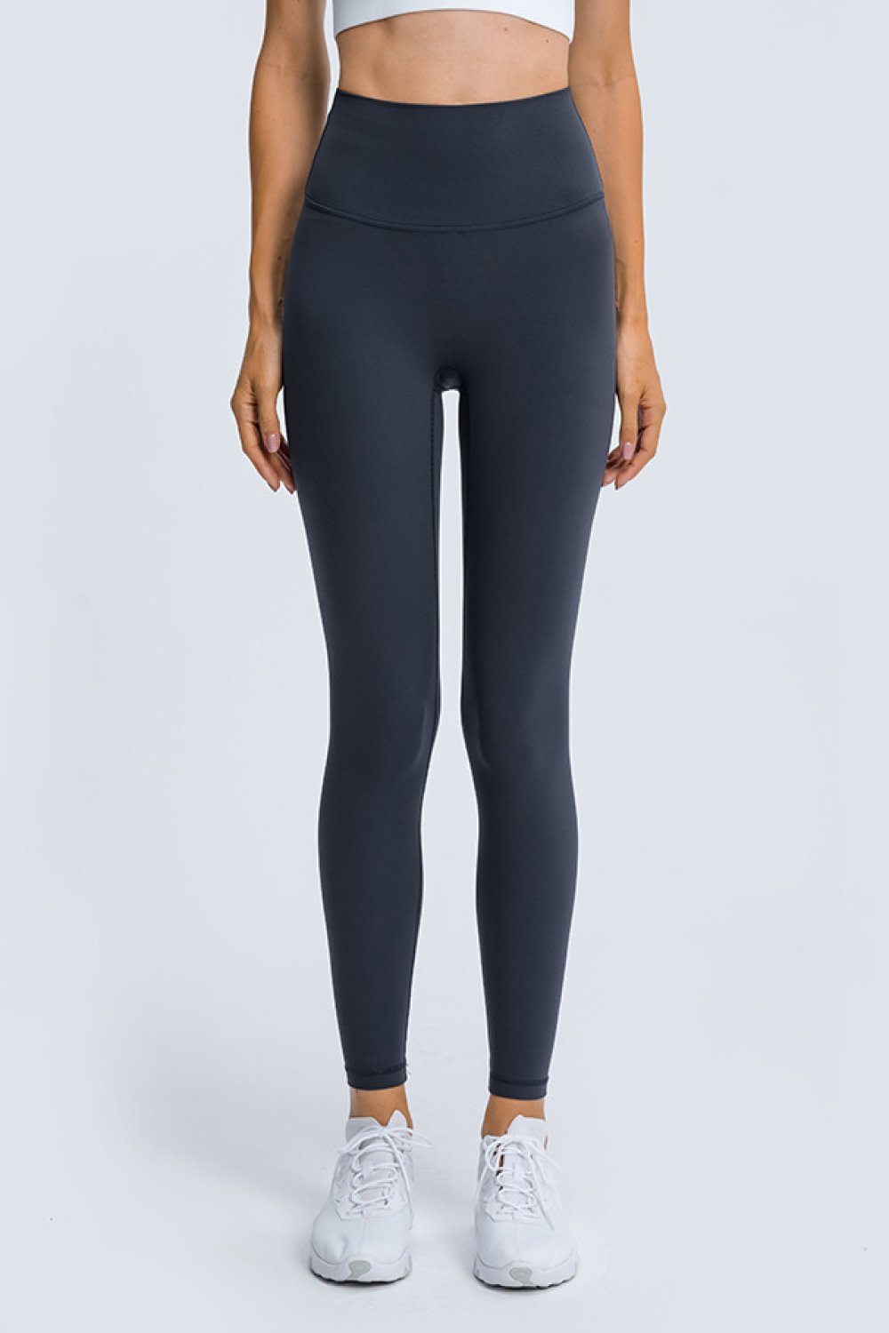 High Rise Ankle Length Yoga Leggings Trendsi Navy 4