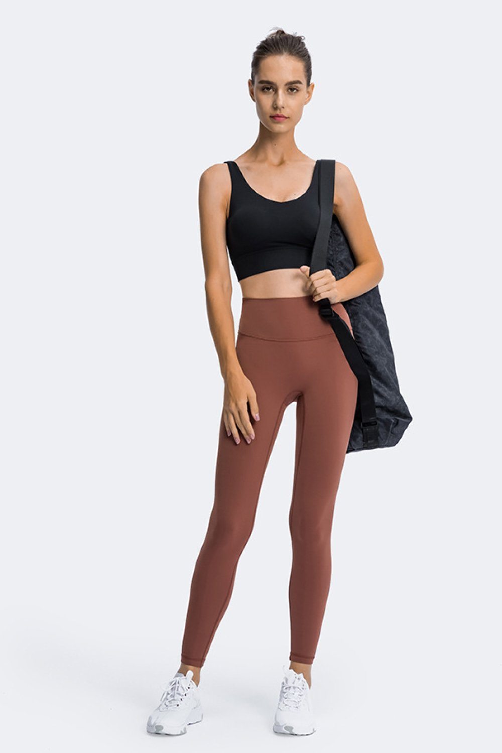 High Rise Ankle Length Yoga Leggings Trendsi