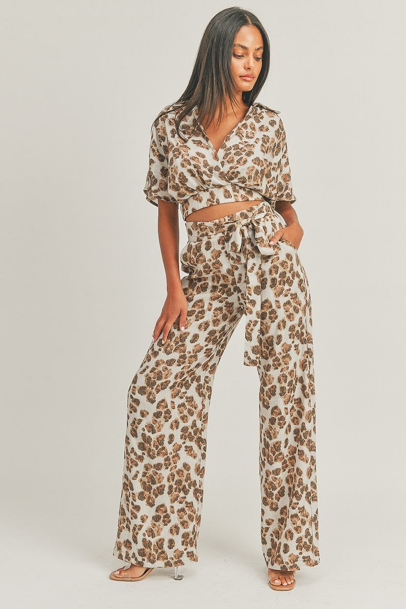 Wild Child Crop Top Animal Print Set