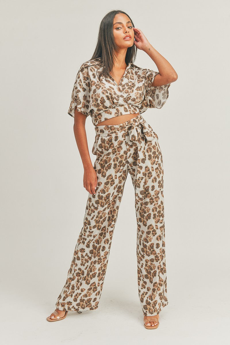 Wild Child Crop Top Animal Print Set