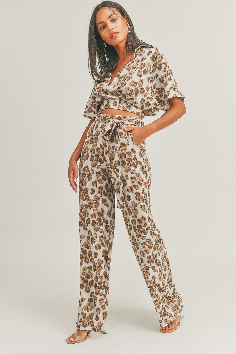 Wild Child Crop Top Animal Print Set